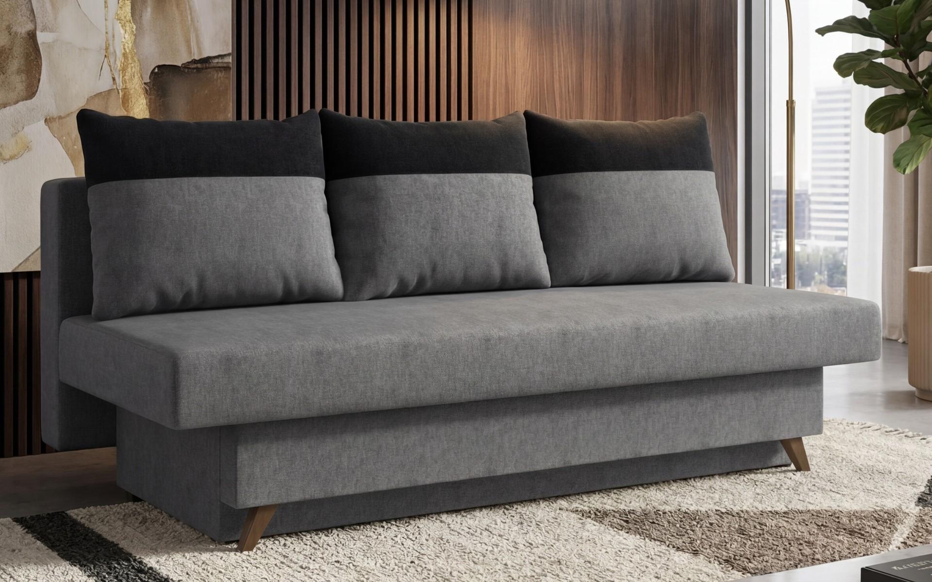 Extendable sofa Marty, dark grey + black  3